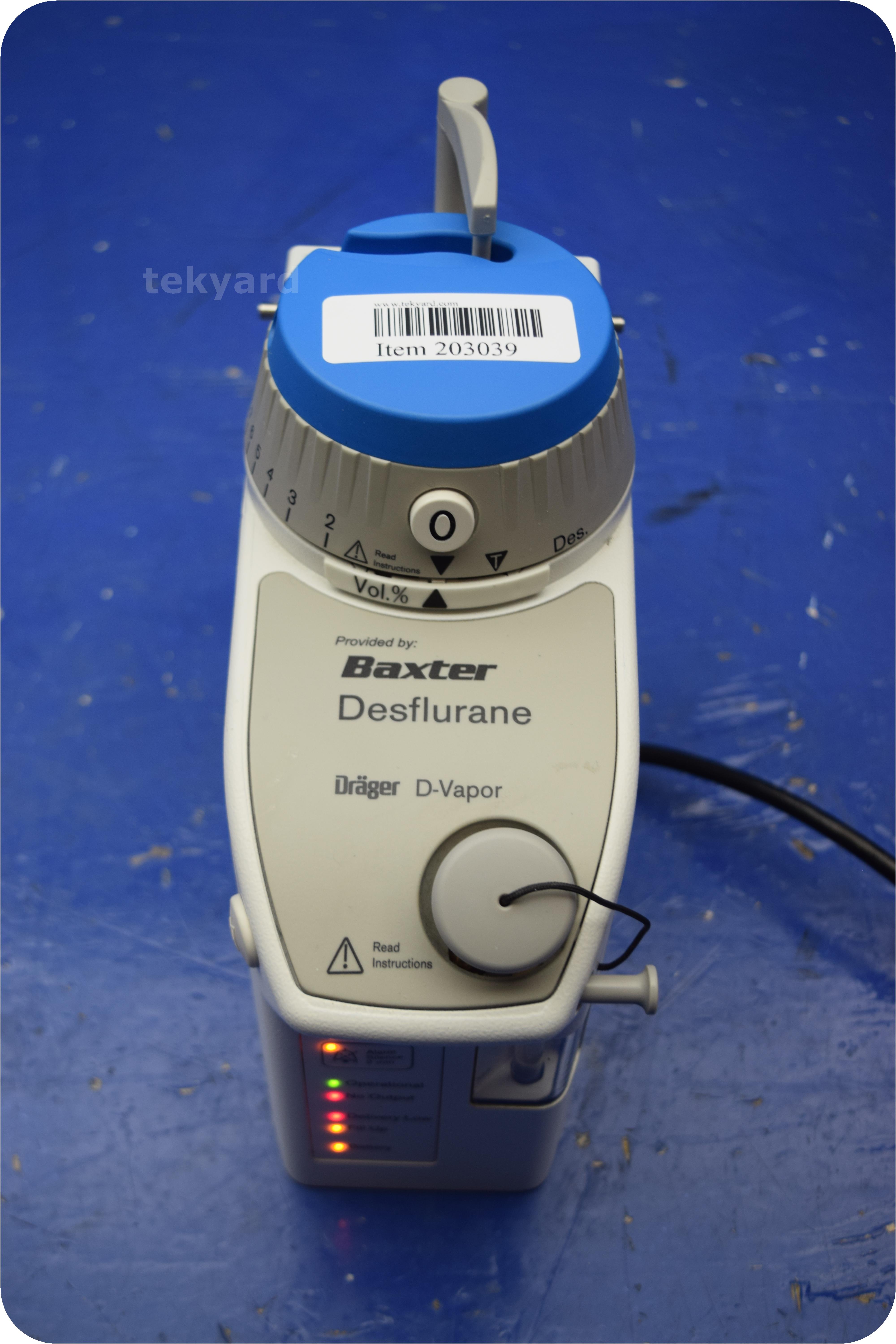 tekyard, LLC. 203039Baxter Drager DVapor M3550013 Desflurane