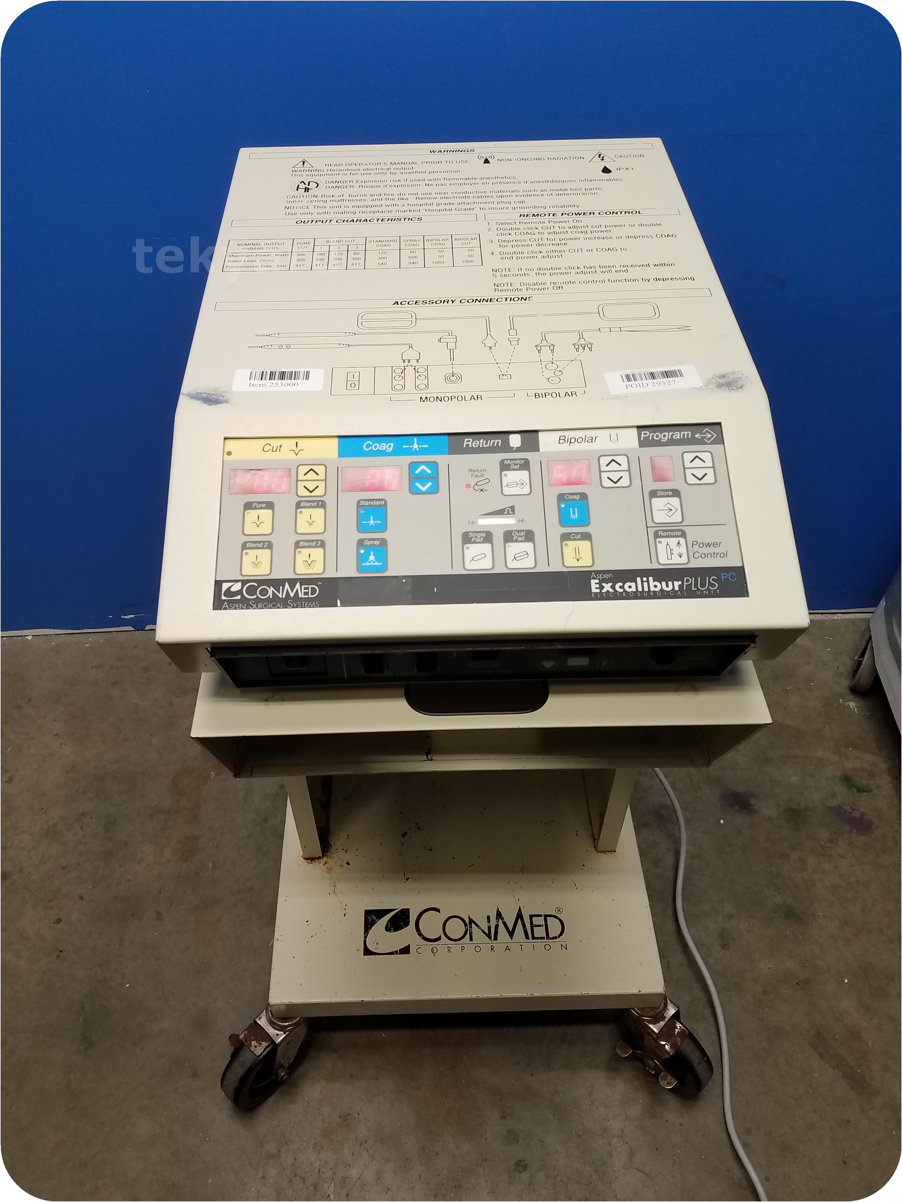 tekyard, LLC. 253000Conmed 606250001 Excalibur Plus ESU