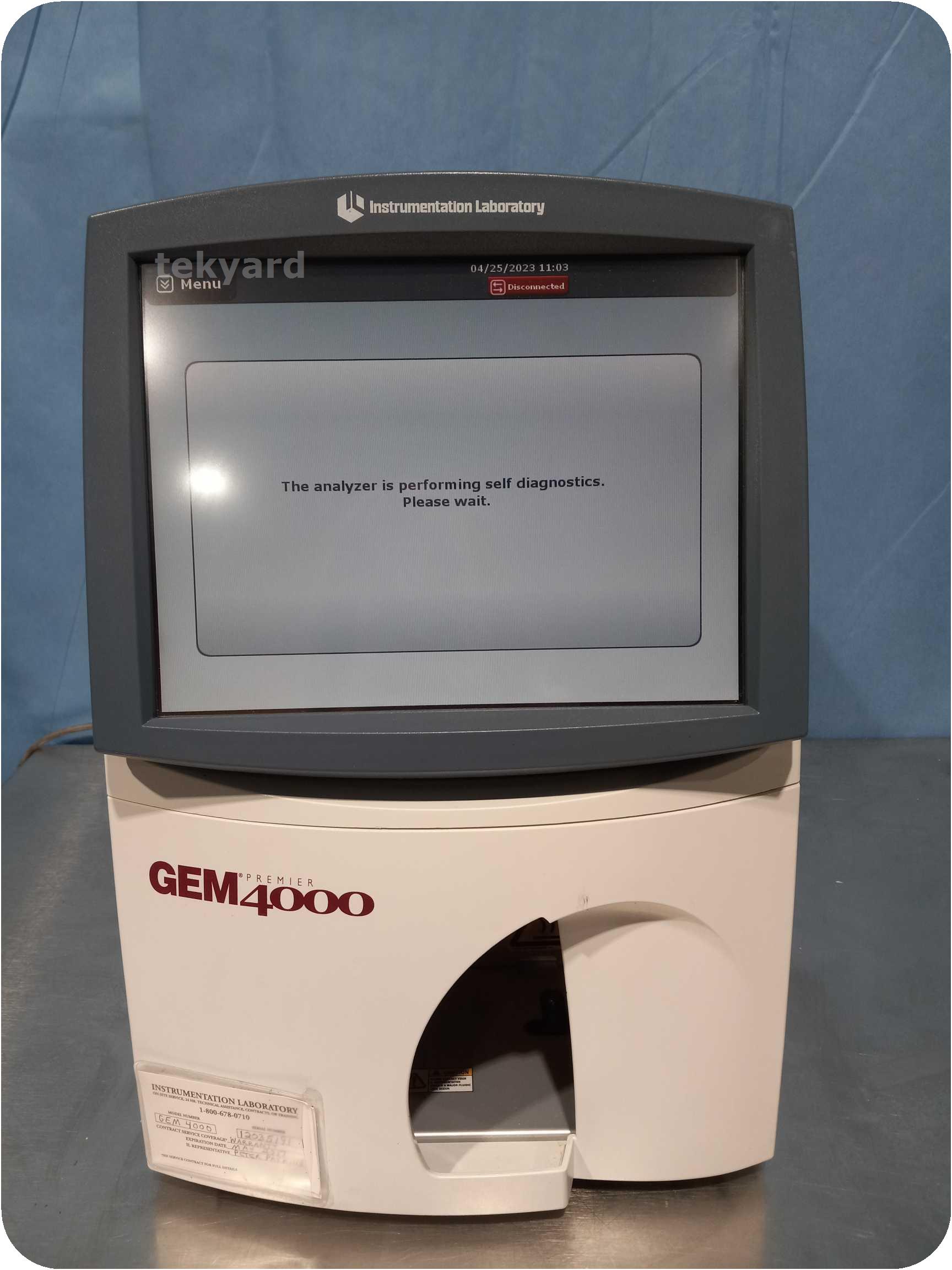 tekyard, LLC. 322787Instrumentation Laboratory GEM Premier 4000