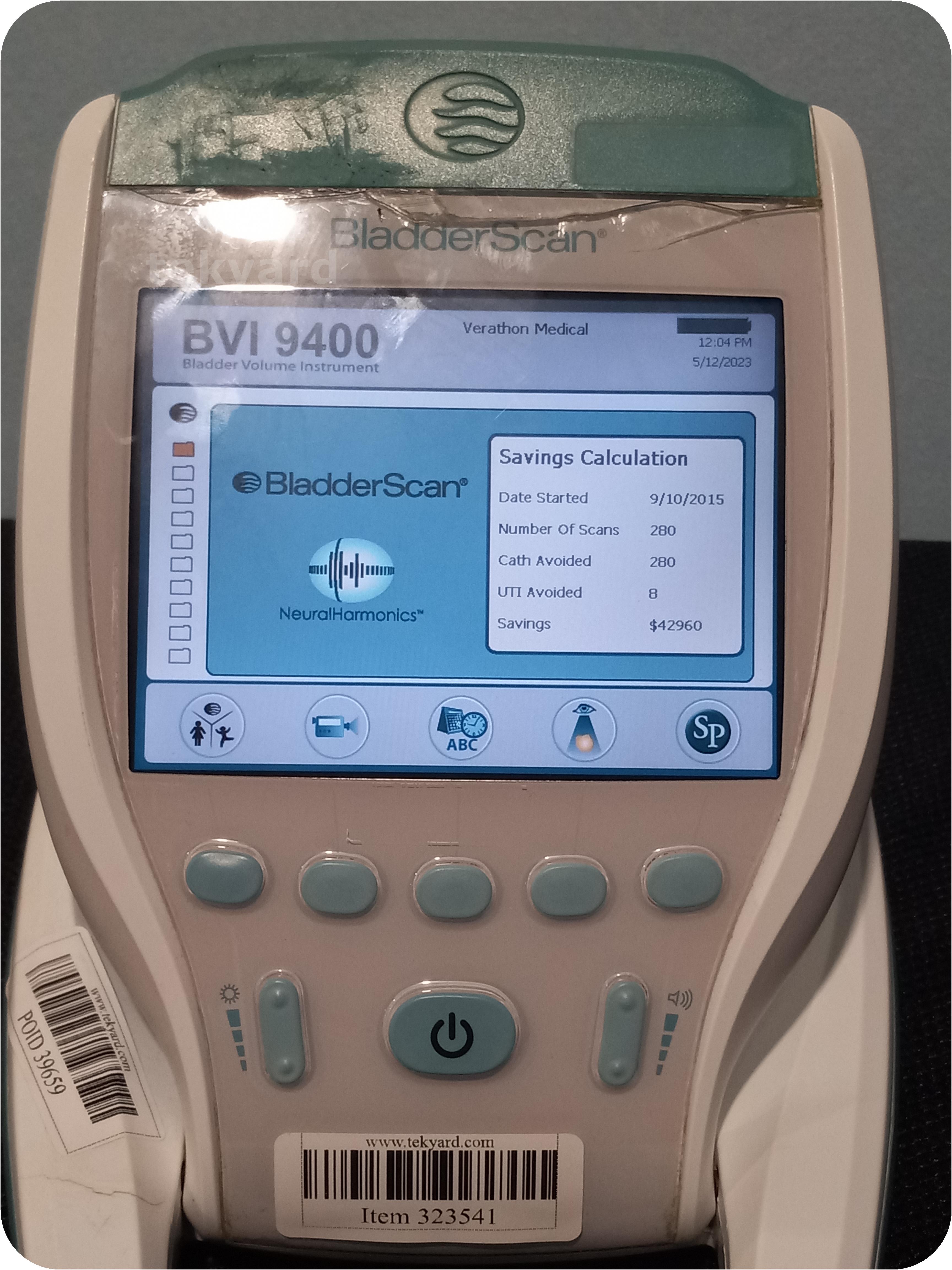 tekyard, LLC. 323541Verathon BVI 9400 05700190 BladderScan